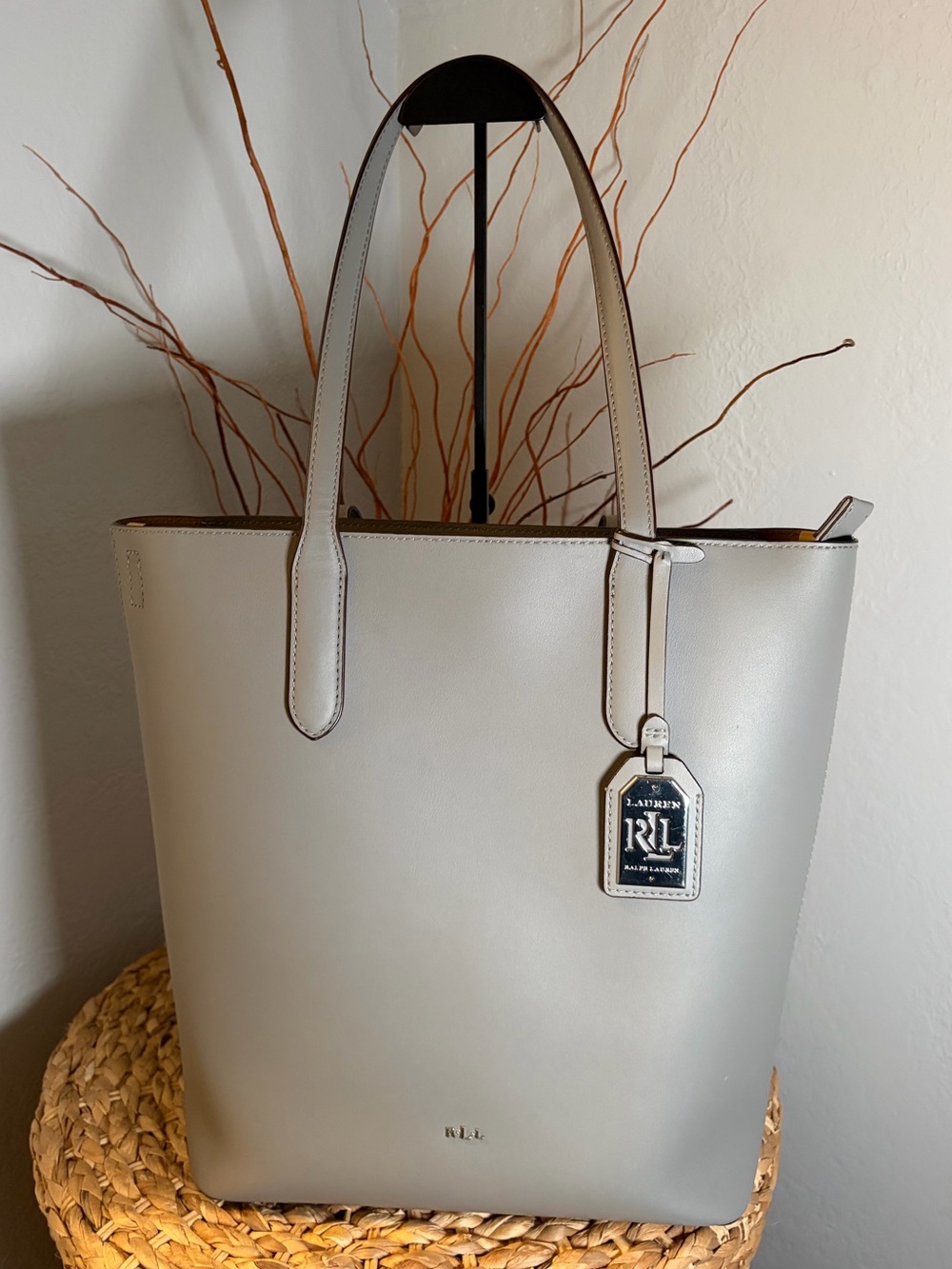RALPH LAUREN LEATHER SHOULDER HANDBAG TOTE w/ TAG